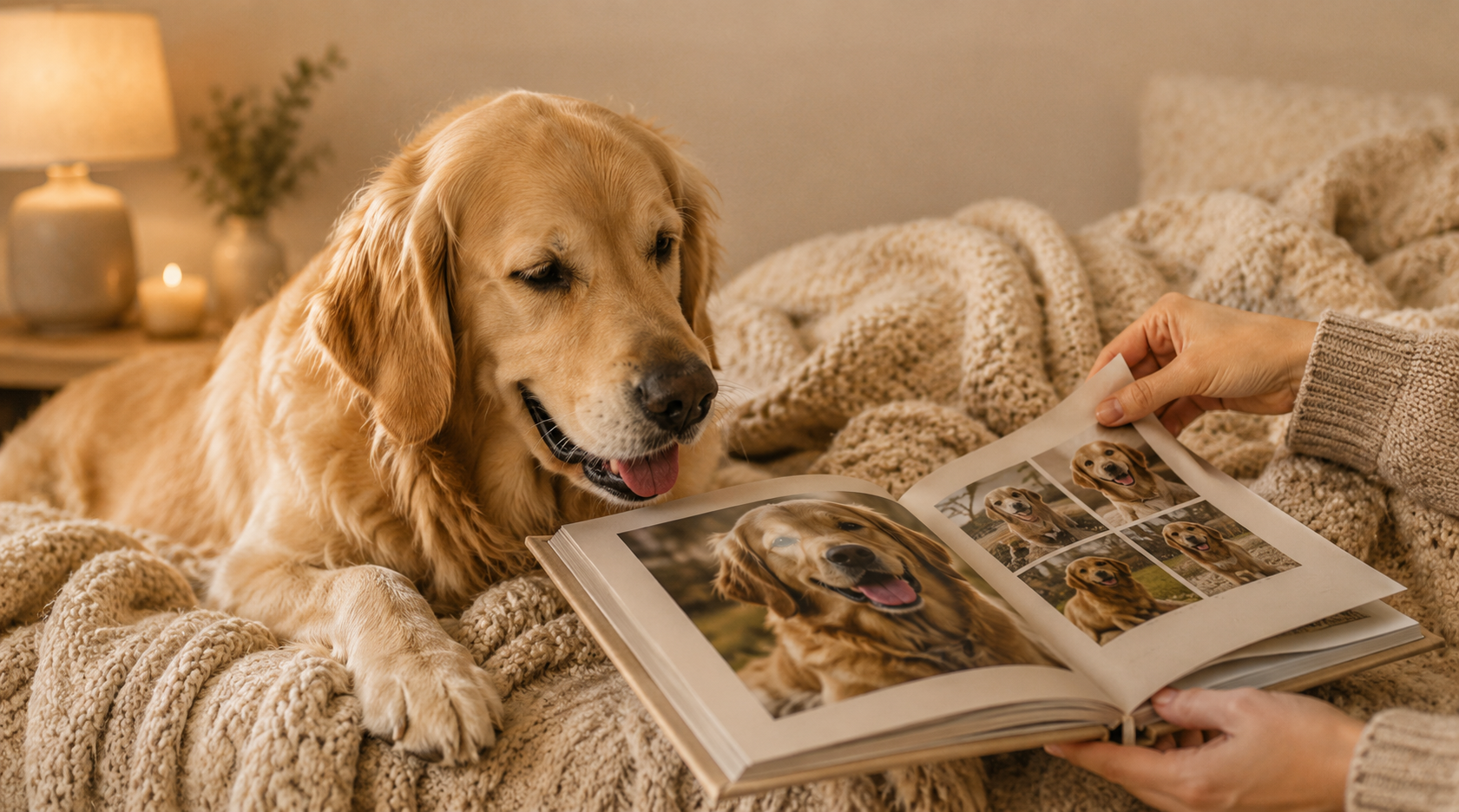 Отворен PAWBUM албум със снимки на куче